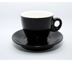 Giacinto černý MATNÝ šálek na cappuccino s podšálkem 200 ml