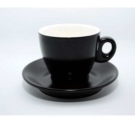 Giacinto černý MATNÝ šálek na cappuccino s podšálkem 200 ml