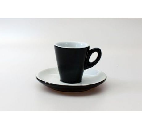 Lilium černý šálek na espresso s podšálkem 70 ml