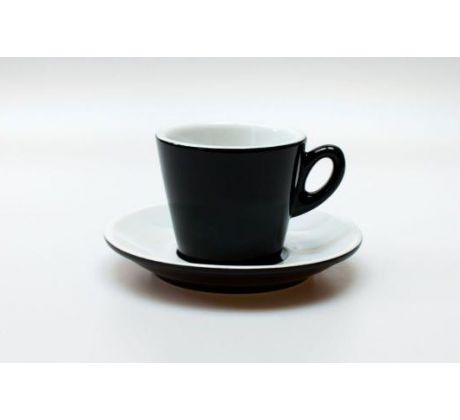 Lilium černý šálek na cappuccino s podšálkem 160 ml